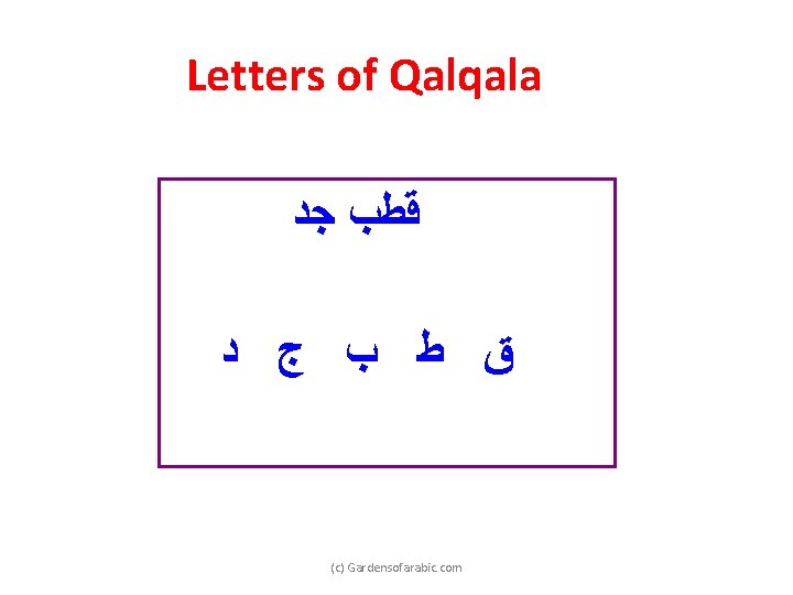 Qalka Letters c Gardensofarabic com Mechanism of Qalqala Voweled letters