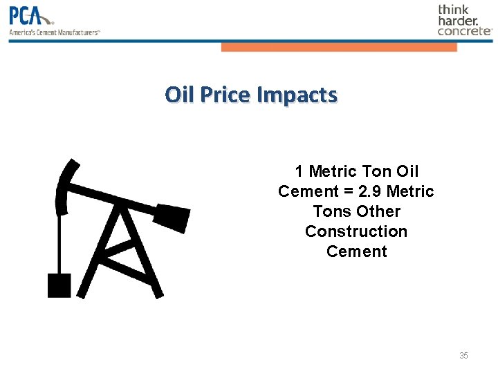 Oil Price Impacts 1 Metric Ton Oil Cement = 2. 9 Metric Tons Other Oil Price Impacts 1 Metric Ton Oil Cement = 2. 9 Metric Tons Other