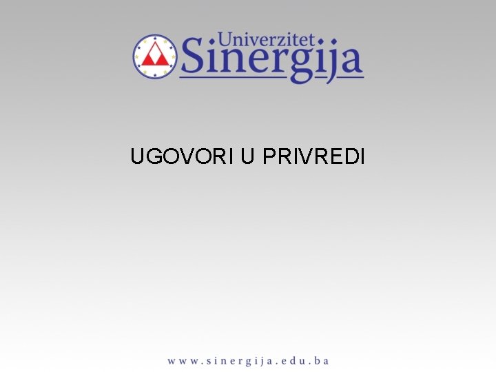 UGOVORI U PRIVREDI 