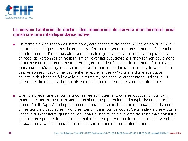 Le service territorial de santé : des ressources de service d’un territoire pour construire