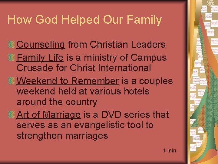 How God Helped Our Family Counseling from Christian Leaders Family Life is a ministry