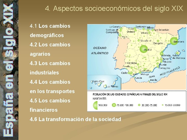 4. Aspectos socioeconómicos del siglo XIX 4. 1 Los cambios demográficos 4. 2 Los