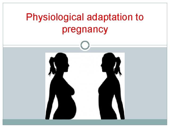 Physiological adaptation to pregnancy 