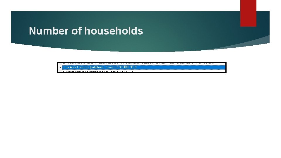 Number of households 