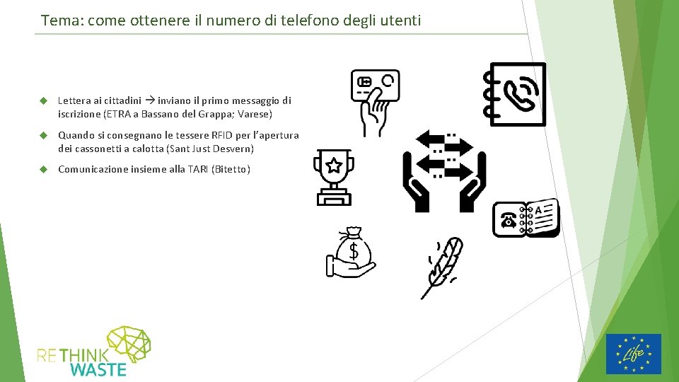 Tema: come ottenere il numero di telefono degli utenti Lettera ai cittadini inviano il