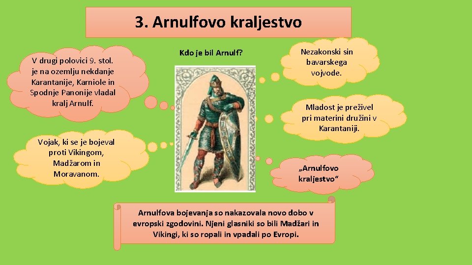 3. Arnulfovo kraljestvo V drugi polovici 9. stol. je na ozemlju nekdanje Karantanije, Karniole