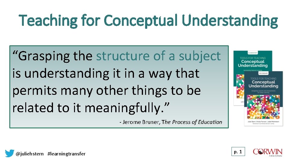 Teaching for Conceptual Understanding Grasping the structure of
