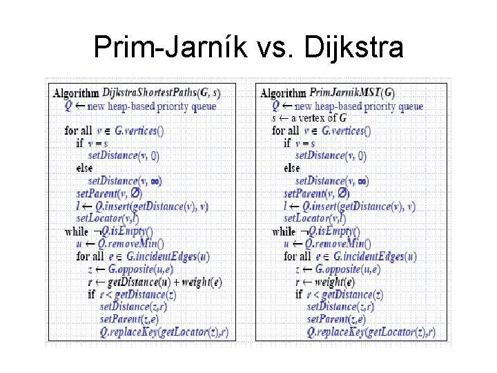 Prim-Jarník vs. Dijkstra 