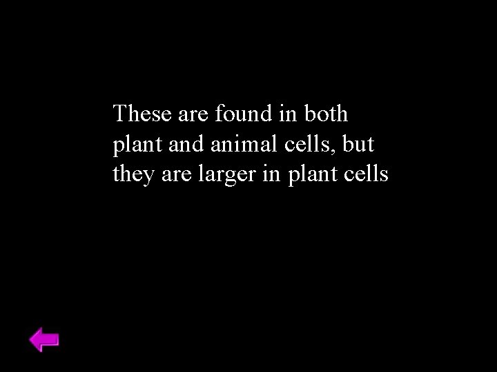 These are found in both plant and animal cells, but they are larger in