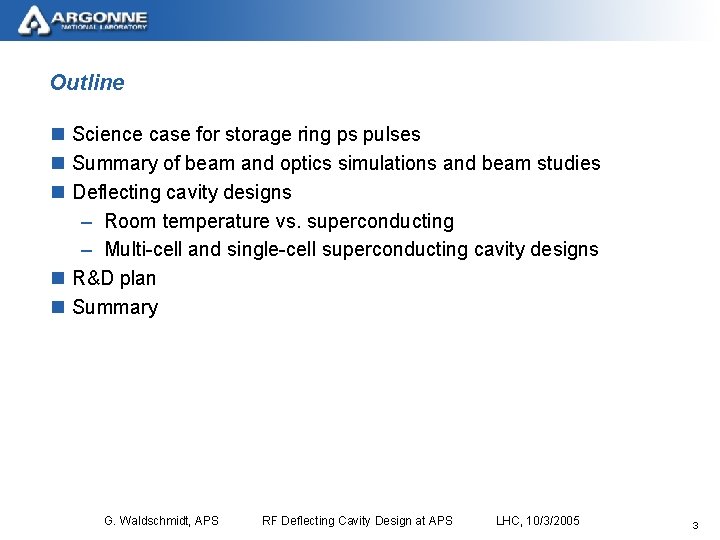 Outline n Science case for storage ring ps pulses n Summary of beam and
