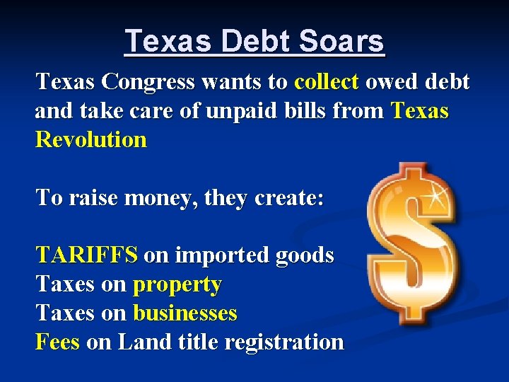 Texas Debt Soars Texas Congress wants to collect owed debt and take care of