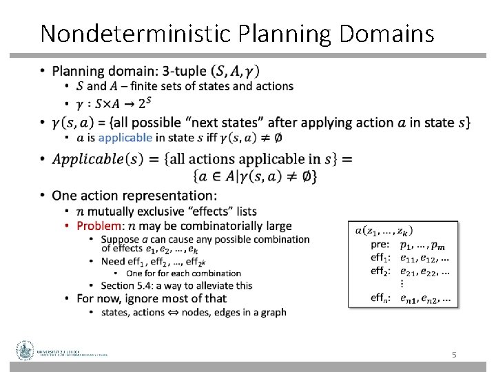 Nondeterministic Planning Domains • 5 Nondeterministic Planning Domains • 5