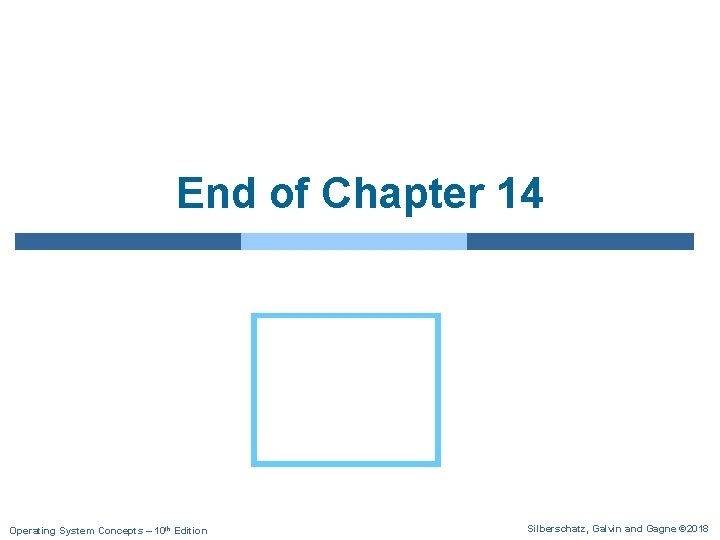 End of Chapter 14 Operating System Concepts – 10 th Edition Silberschatz, Galvin and