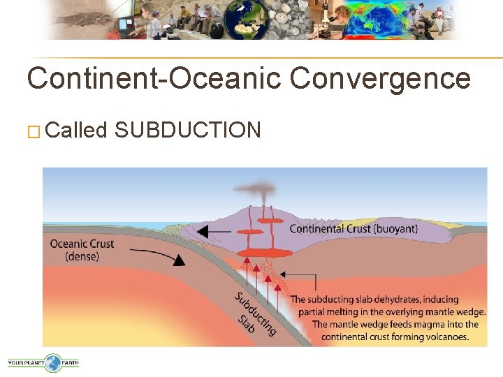 Continent-Oceanic Convergence � Called SUBDUCTION 