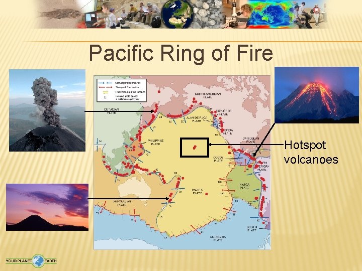 Pacific Ring of Fire Hotspot volcanoes 