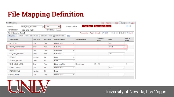 File Mapping Definition University of Nevada, Las Vegas 