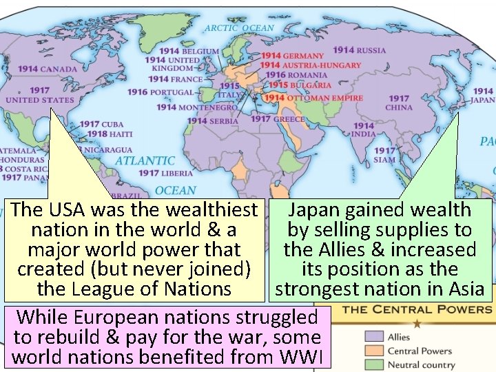 The USA was the wealthiest Japan gained wealth nation in the world & a