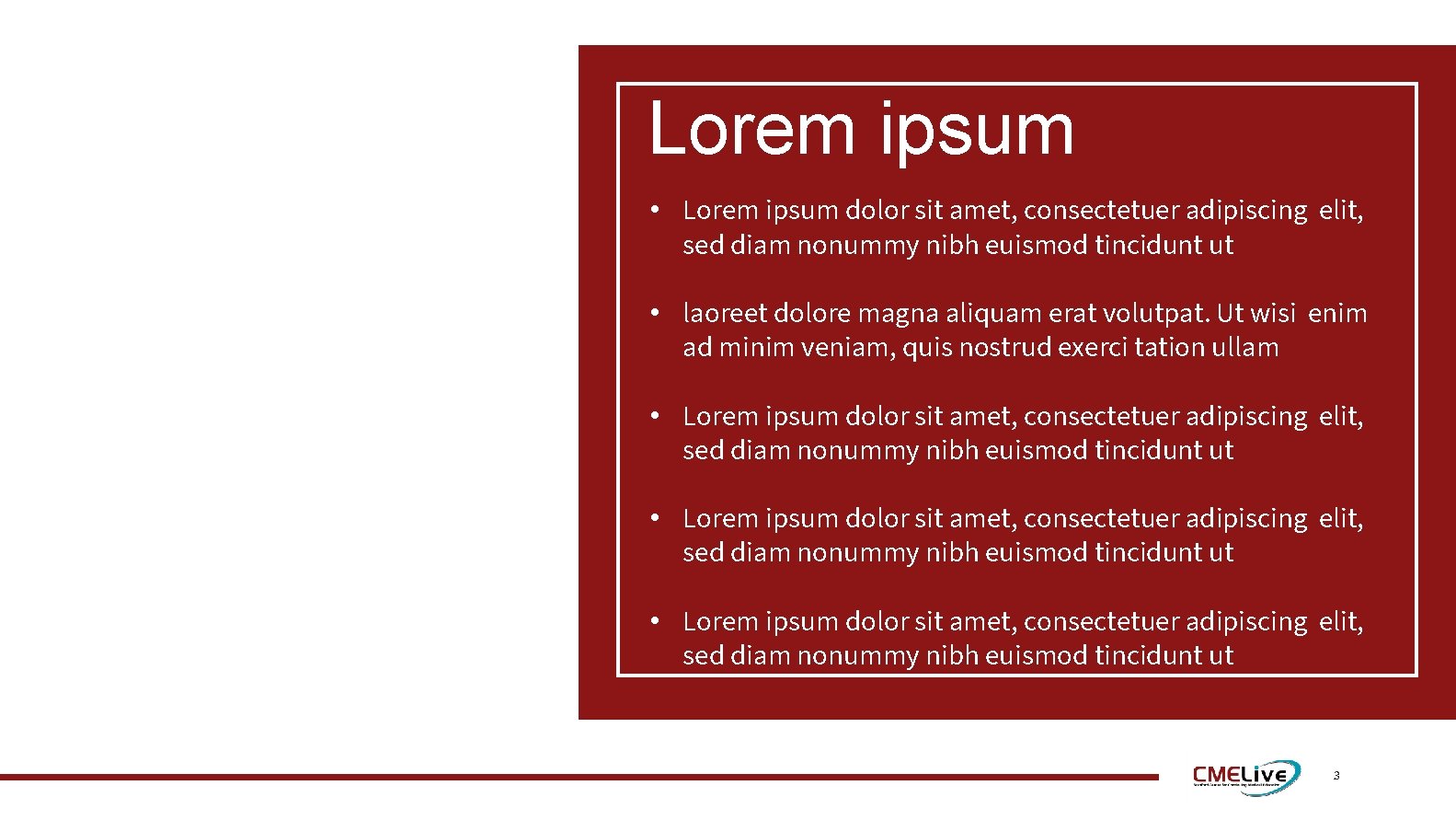 Lorem ipsum • Lorem ipsum dolor sit amet, consectetuer adipiscing elit, sed diam nonummy