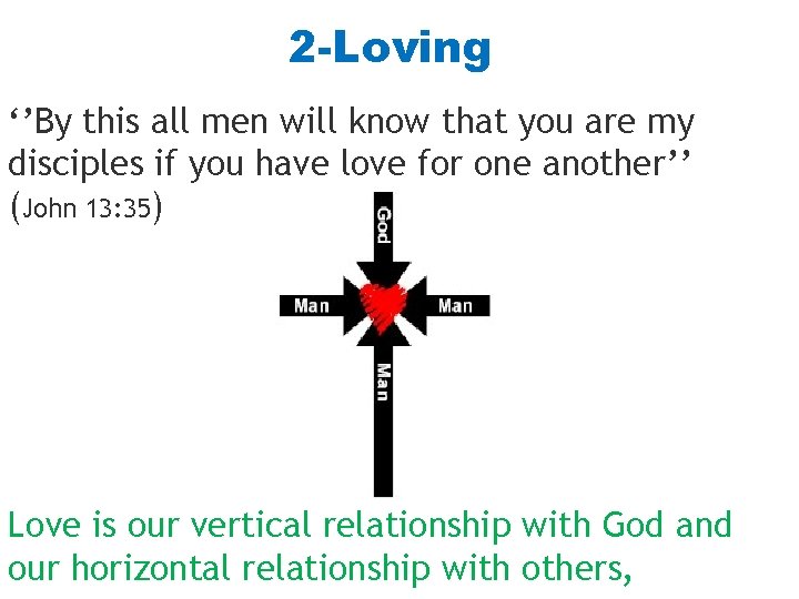 2 -Loving ‘’By this all men will know that you are my disciples if