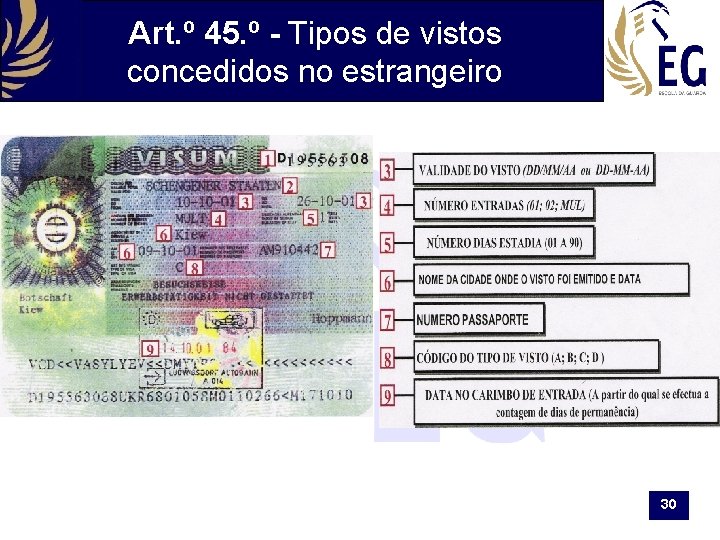Art. º 45. º - Tipos de vistos concedidos no estrangeiro 30 
