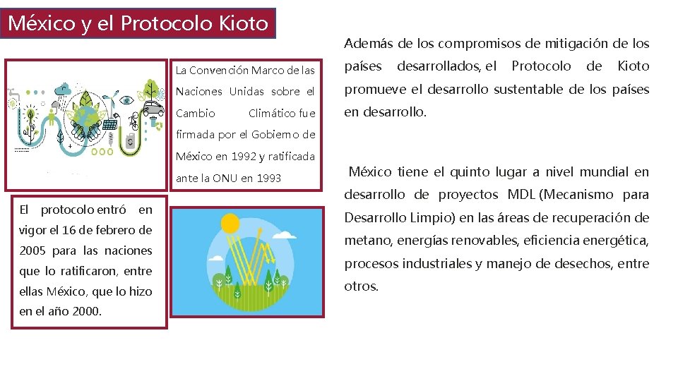 México y el Protocolo Kioto Además de los compromisos de mitigación de los La