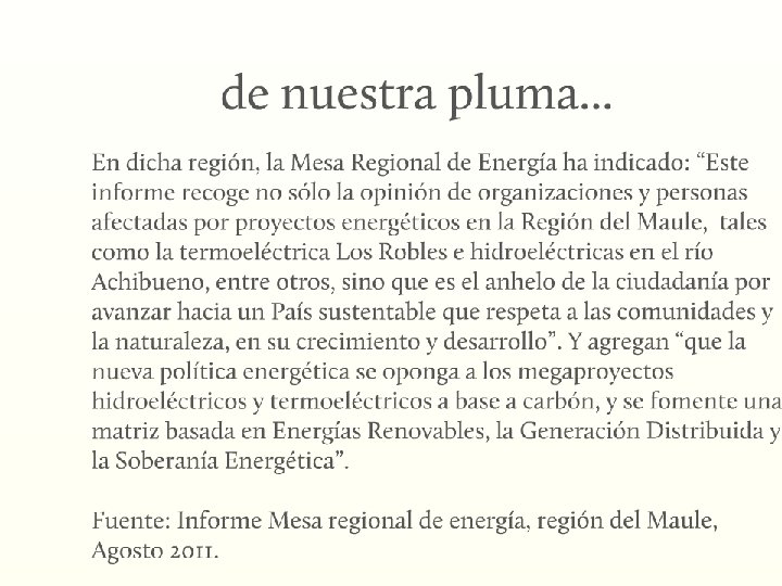 Seminario : “desde el Maule: Propuestas para una matriz energética sustentable”. TRM / 13