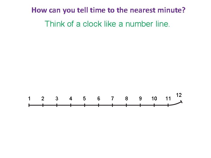 How can you tell time to the nearest minute? Think of a clock like