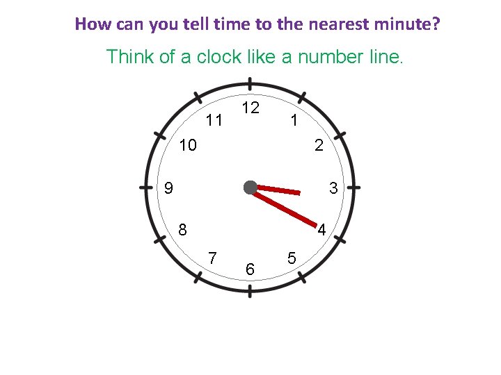 How can you tell time to the nearest minute? Think of a clock like