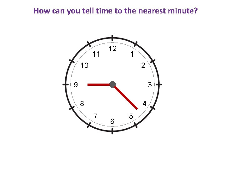 How can you tell time to the nearest minute? 11 12 1 10 2