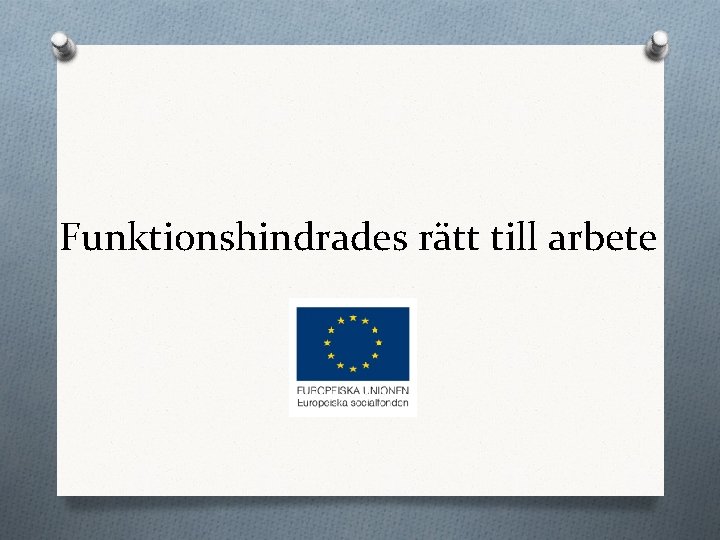 Funktionshindrades rätt till arbete 