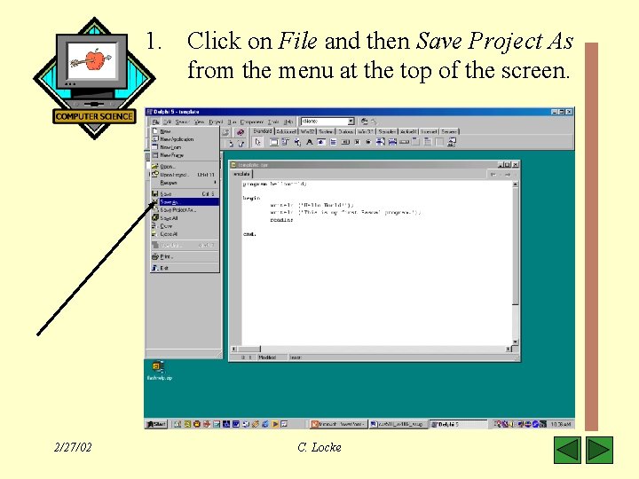 1. Click on File and then Save Project As from the menu at the