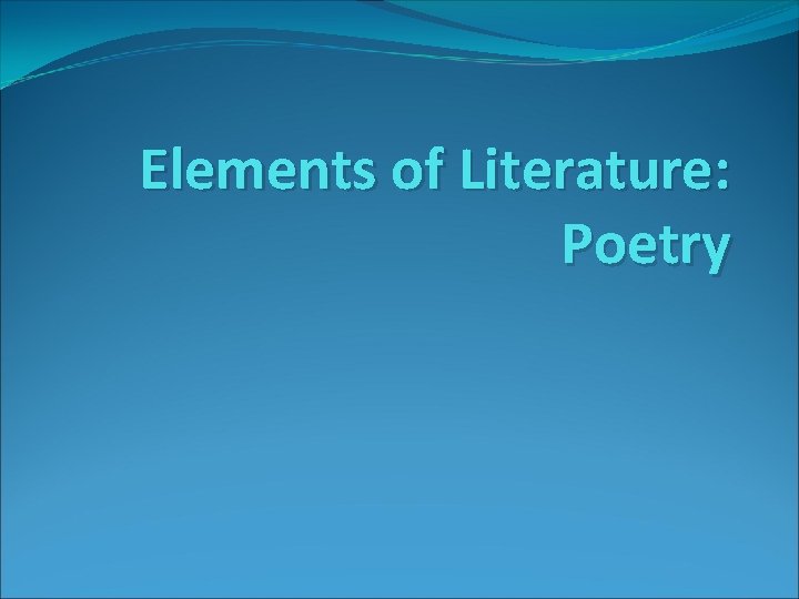 Elements of Literature: Poetry 