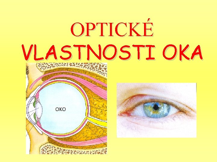 OPTICKÉ VLASTNOSTI OKA 