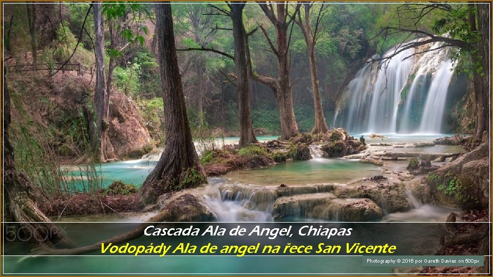Cascada Ala de Angel, Chiapas Vodopády Ala de angel na řece San Vicente Photography