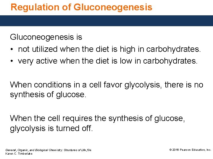 Regulation of Gluconeogenesis is • not utilized when the diet is high in carbohydrates.