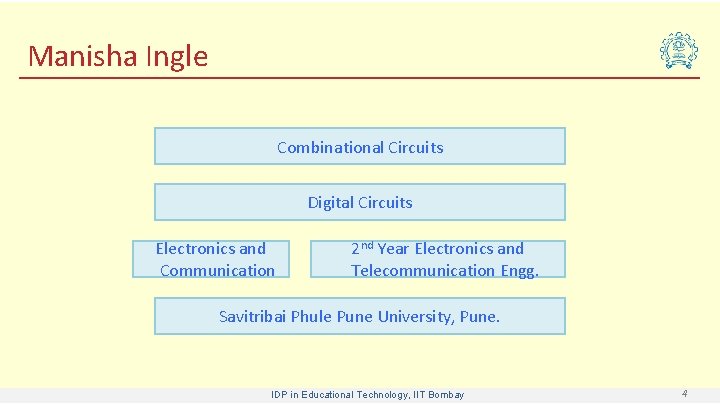 Manisha Ingle Combinational Circuits Digital Circuits Electronics and Communication 2 nd Year Electronics and