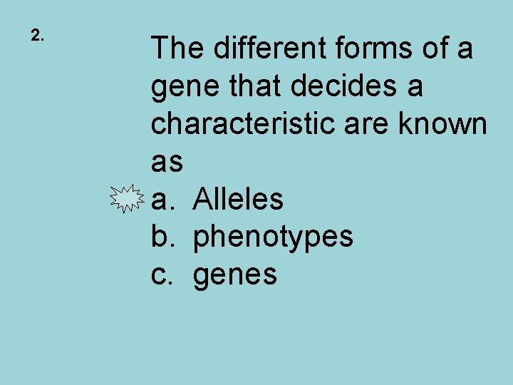 2. The different forms of a gene that decides a characteristic are known as