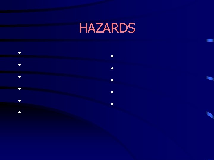 HAZARDS • • • 