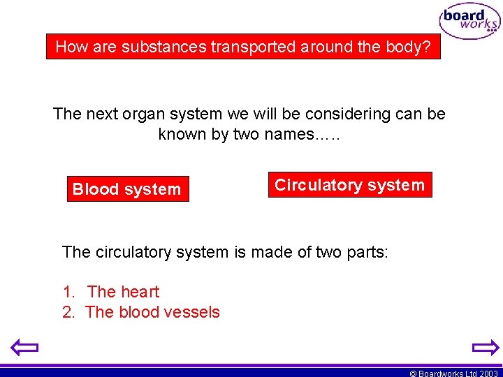 How are substances transported around the body? The next organ system we will be