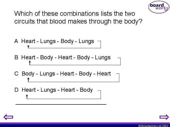 Which of these combinations lists the two circuits that blood makes through the body?