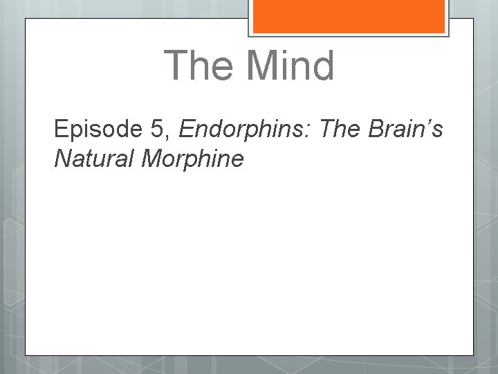 The Mind Episode 5, Endorphins: The Brain’s Natural Morphine 