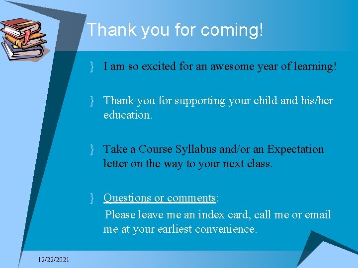 Thank you for coming! } I am so excited for an awesome year of