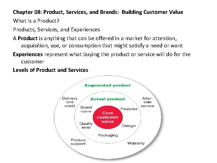 Chapter 08: Product, Services, and Brands: Building Customer Value What Is a Product? Products,