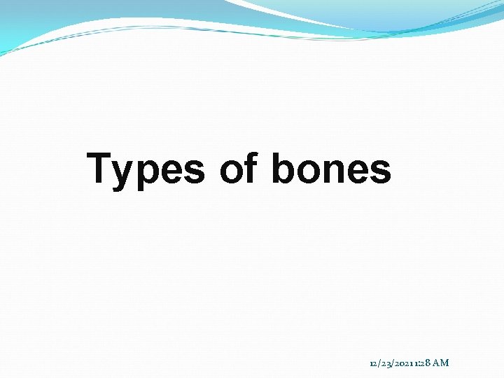 Types of bones 12/23/2021 1: 28 AM 