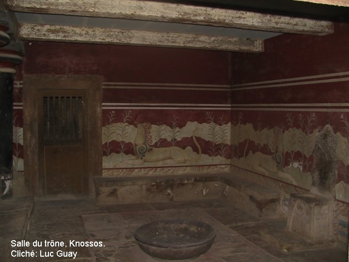 Salle du trône, Knossos. Cliché: Luc Guay 