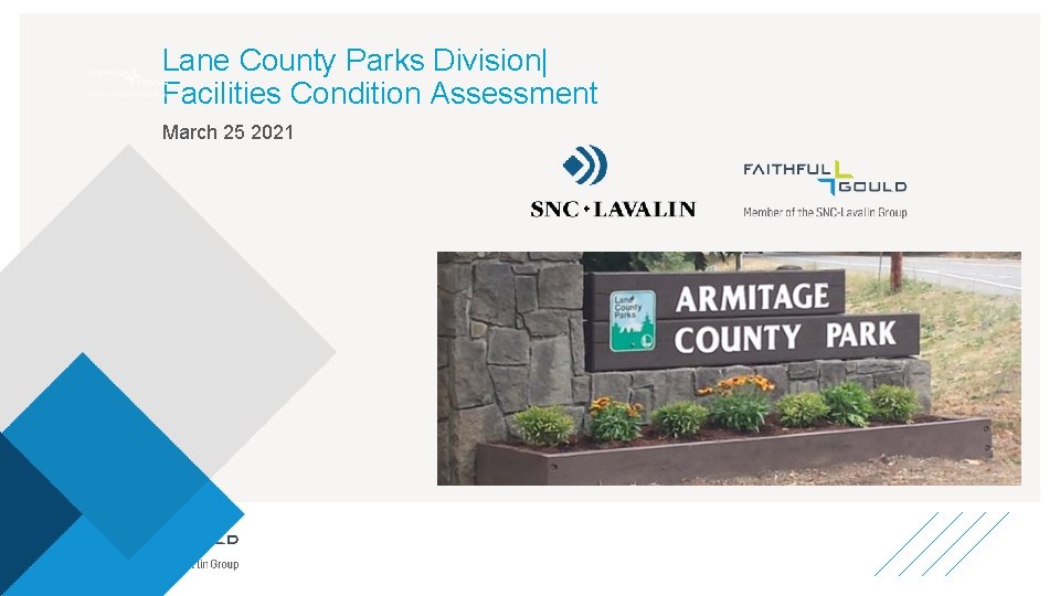 Lane County Parks Division| Facilities Condition Assessment March 25 2021 