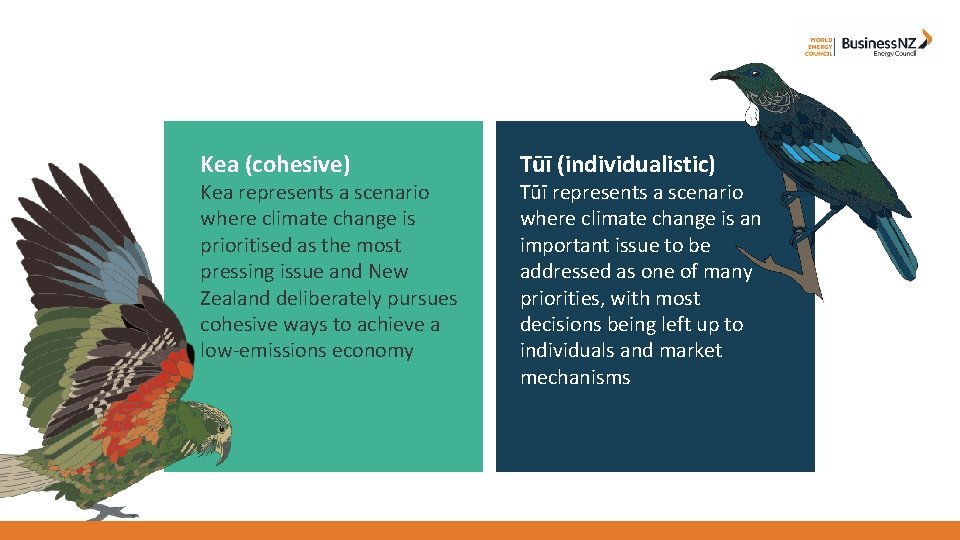 Kea (cohesive) Kea represents a scenario where climate change is prioritised as the most