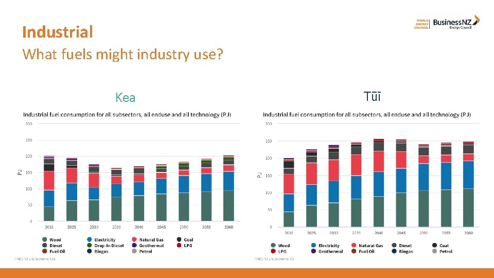 Industrial What fuels might industry use? Kea Tūī 