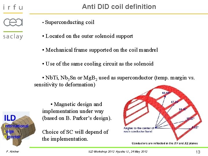 Anti DID coil definition • Superconducting coil • Located on the outer solenoid support