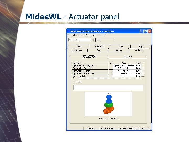 Midas. WL - Actuator panel 